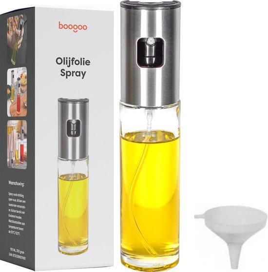 Productafbeelding: BooGoo® Olijfolie Sprayer – Inclusief Kook Ebook – Olijfolie Fles Verstuiver voor Keuken – Navulbare Cooking Spray – Glas – Voor Airfryer, BBQ & Bakken - Oliefles