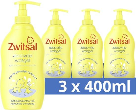 Productafbeelding: Zwitsal Zeepvrije Wasgel - Baby - met ingrediënten van natuurlijke oorsprong zonder SLES-sulfaat - 3 x 400 ml