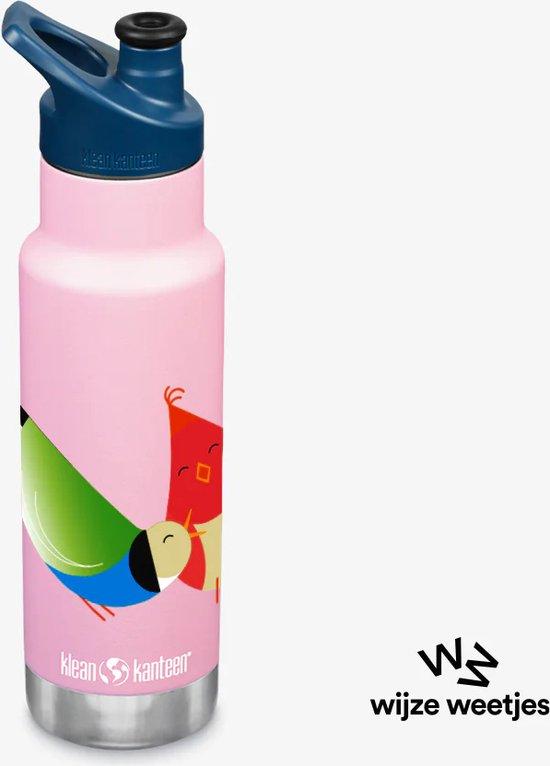 Productafbeelding: Klean Kanteen - 355ml insulated met sportcap - limited ed. wijze weetjes pink nightingale