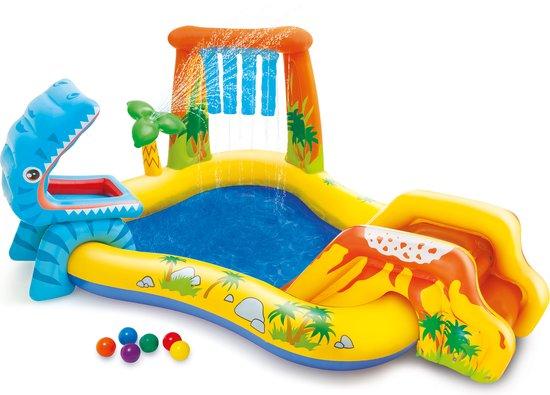 Productafbeelding: Intex Dinosaur Opblaaszwembad met glijbaan - 249 x 191 x 109 cm
