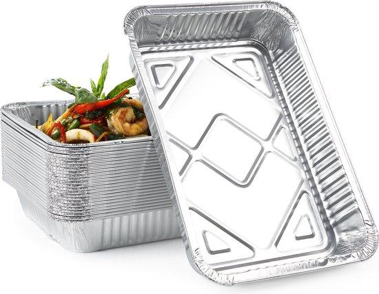 Productafbeelding: MATANA 25 Grote Aluminium Bakjes - 2000ml / 31x21cm - Sterk, Lekvrij & Praktisch - Koken, Bakken, Grillen, Invriezen