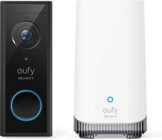 Productafbeelding: Eufy by Anker Video Deurbel - Draadloze Deurbelset -Zwart en wit- Inclusief HomeBase 3 - WiFi vereist
