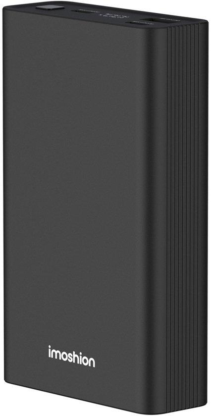 Productafbeelding: imoshion Powerbank 20000 mAh - 30W Ultra Snellader - LED indicator - USB C & USB A - Geschikt voor o.a. iPhone en Samsung - Universeel - Zwart