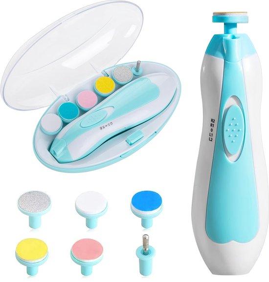 Productafbeelding: Baby Nagelvijl - Elektrische Nagelvijl - Baby Nagelverzorging - Baby Nagelknipper - met LED Licht - Baby Cadeau - Ook Voor Volwassenen - Blauw
