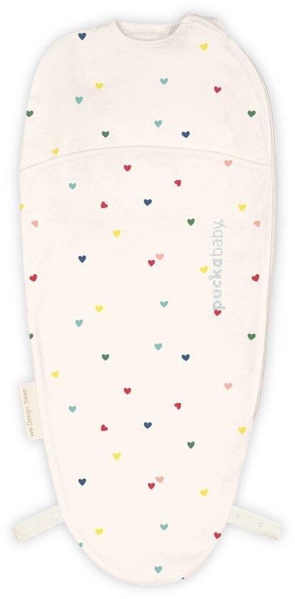 Productafbeelding: Puckababy Piep Inbakerslaapzakje baby (0-3m) - Hearts Confetti - Katoen TOG 0.5 - Zomerslaapzak