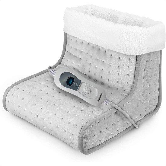 Productafbeelding: Auronic Elektrische Voetenwarmer met Timer - Wasbare Binnenvoering - 3 Warmtestanden - 100W - Grijs