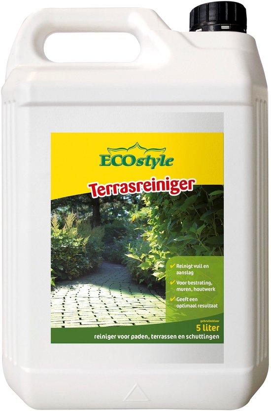 Productafbeelding: ECOstyle Terrasreiniger Reinigt Aanslag op Steen, Kunststof, Glas en Hout - Gemaakt van plantaardige vetzuren - Werkt Snel en Effectief - 5 L