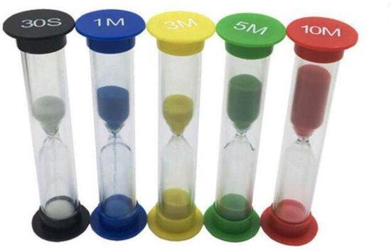 Productafbeelding: Premium Set van 5 Zandlopers: 30 Seconden, 1, 3, 5 en 10 Minuten Timer voor Yoga, Douch & Tandenpoetsen en Meer - Stipco