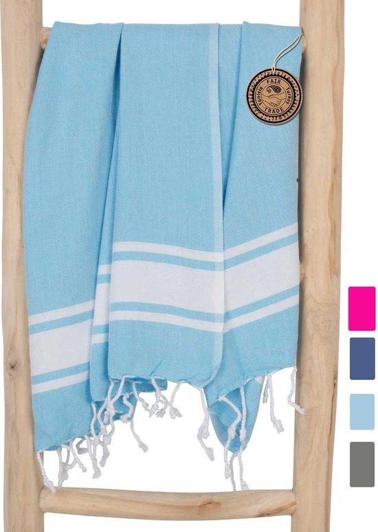 Productafbeelding: ZusenZomer Hamamdoek Sol XL - extra groot en licht - zacht - strandlaken saunahanddoek - dames en heren - 100x200 cm - Turquoise