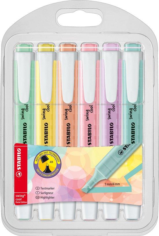 Productafbeelding: STABILO Swing Cool Pastel - Markeerstift - Perfect Voor Onderweg - Etui Met 6 Pastel Kleuren
