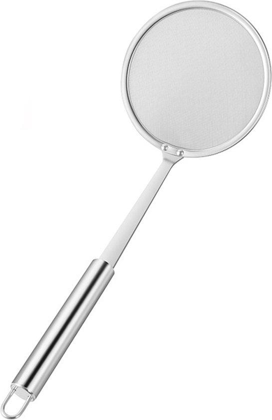 Productafbeelding: 2 Stuks - Schuimspaan - Vergiet - Ophangbaar - Met Handvat - Schuimlepel - Kitchen Tools - Kookbenodigdheden - zilver - 32cm - RVS