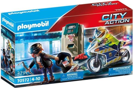 Productafbeelding: PLAYMOBIL City Action Politiemotor: achtervolging van de geldrover - 70572