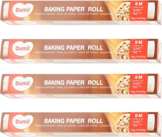 Productafbeelding: 4x Bakpapier rollen - 8m x 38cm - Beschermt bakplaat en oven tegen vet - Hittebestendig tot 220°C