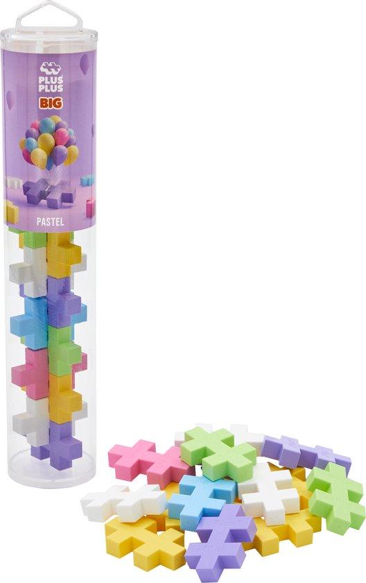 Productafbeelding: Plus-Plus BIG Tube pastel 15 delige bouwset - 3225 - Bouwspeelgoed - Constructiespeelgoed - Set met bouwstenen - Vanaf 1 jaar