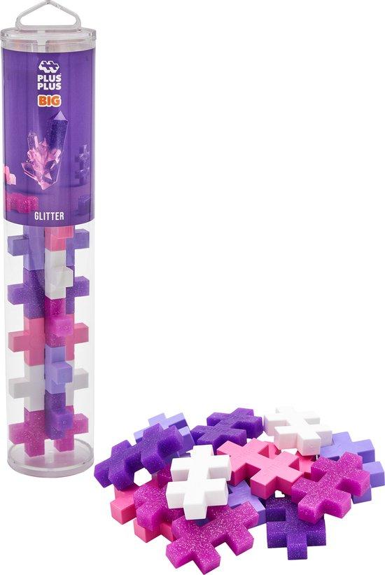 Productafbeelding: Plus-Plus BIG Tube glitter 15 delige bouwset - 3432 - Bouwspeelgoed - Constructiespeelgoed - Set met bouwstenen - Vanaf 1 jaar