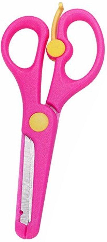 Productafbeelding: Fako Bijoux® - Kinderschaar - Easy Open - Stainless Steel - Plastic Punt - 13.5cm - Roze