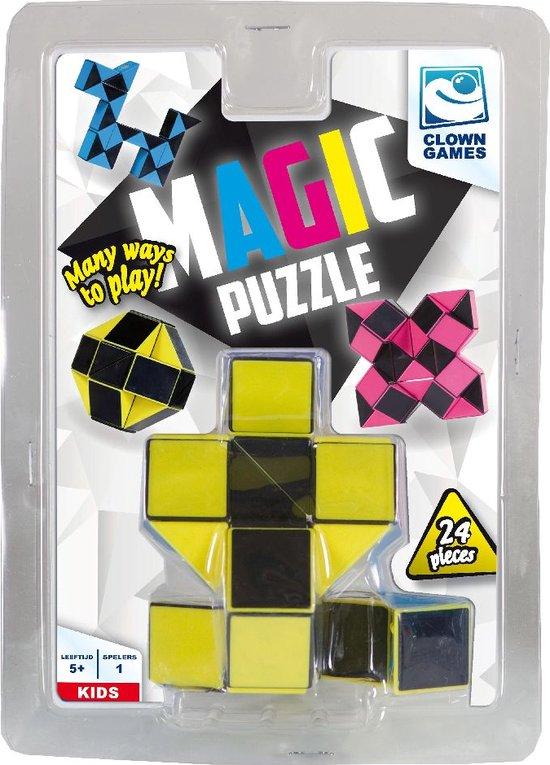 Productafbeelding: Clown Games Magic Puzzel - 24 Delig - Fidget Snake - Geel