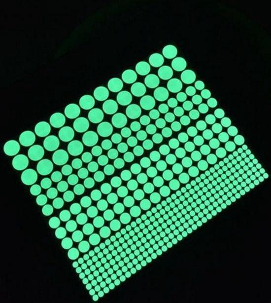 Productafbeelding: Glow in the dark stickers - 407 stippen in 4 formaten