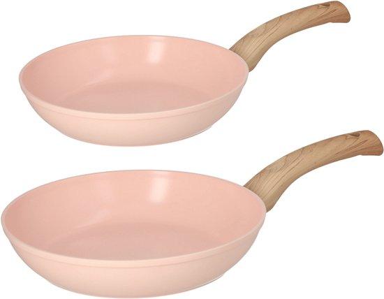 Productafbeelding: Cook & Pan - Blush Koekenpannenset 2-delig - Inductie Pannen- Keramische Anti-aanbaklaag PFAS-vrij - 7 jaar garantie - Roze