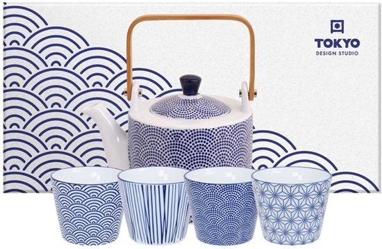 Productafbeelding: Tokyo Design Studio Theepot Nippon Blue 0.8 l - incl. 4 kopjes