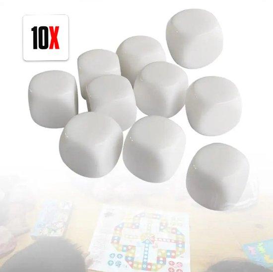 Productafbeelding: Lege Dobbelstenen – 1.6CM - Blanco Dobbelstenen - Witte Lege Dobbelstenen 10 Stuks
