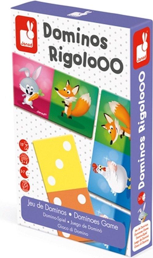 Productafbeelding: Janod Spel - Domino Rigolooo - 28-Delig Kartonnen Dominospel Met Dieren Als Thema - Voor 2 Tot 4 Spelers - Geschikt Vanaf 3 Jaar