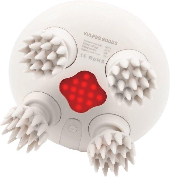 Productafbeelding: Vulpes Goods® BodyCare - Hoofdmassage Apparaat met Infrarood – Elektrisch Massageapparaat - Scalp Massager - Haarborstel – Stimuleert Haargroei & Bloedsomloop - USB Oplaadbaar