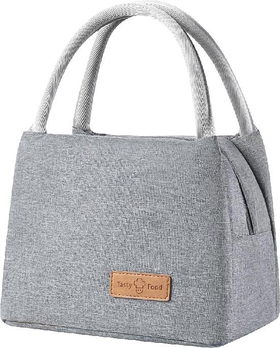 Productafbeelding: Rainbecom - Koeltassen - Lunchtas – 19x27x16 cm - 7 Liter - Grijs - Isolatie - 300D Kationisch Polyester - Handvat Riem - Koeltas - Lunch Bag - Geïsoleerde Koeltas - Picknicktas