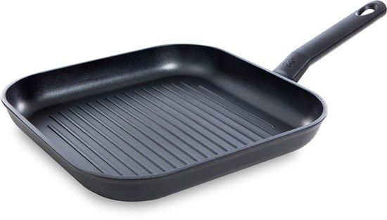 Productafbeelding: BK Easy Basic Keramische Antiaanbaklaag Vierkante Grillpan 26x26cm - PFAS-vrij - inductie grillpan - ovenbestendig tot 160 graden - Vaatwasserbestendig - Zonder deksel - Koudgrepen - Zwart
