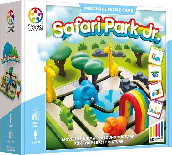 Productafbeelding: SmartGames - Safari Park Jr - 60 opdrachten - educatief spel voor kleuters - Olifant, Giraffen en Leeuw