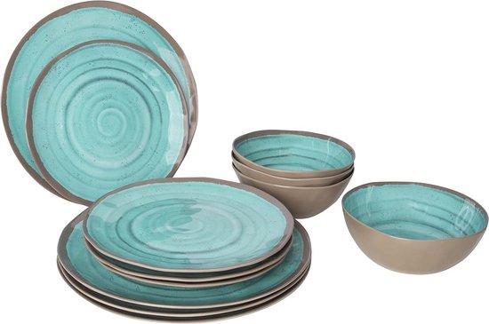 Productafbeelding: Bo-Camp - Servies - Halo - 12 Stuks - Aqua